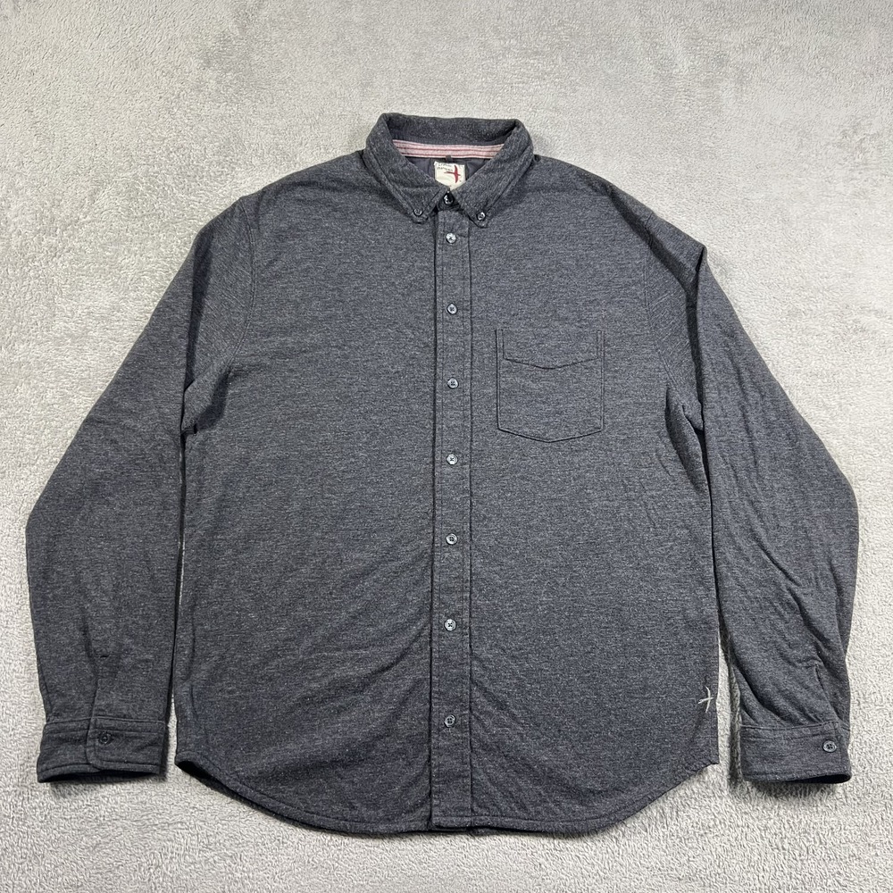 Relwen Shirt Mens 2XL Gray Dua Therm Button Down Knit Long Sleeve